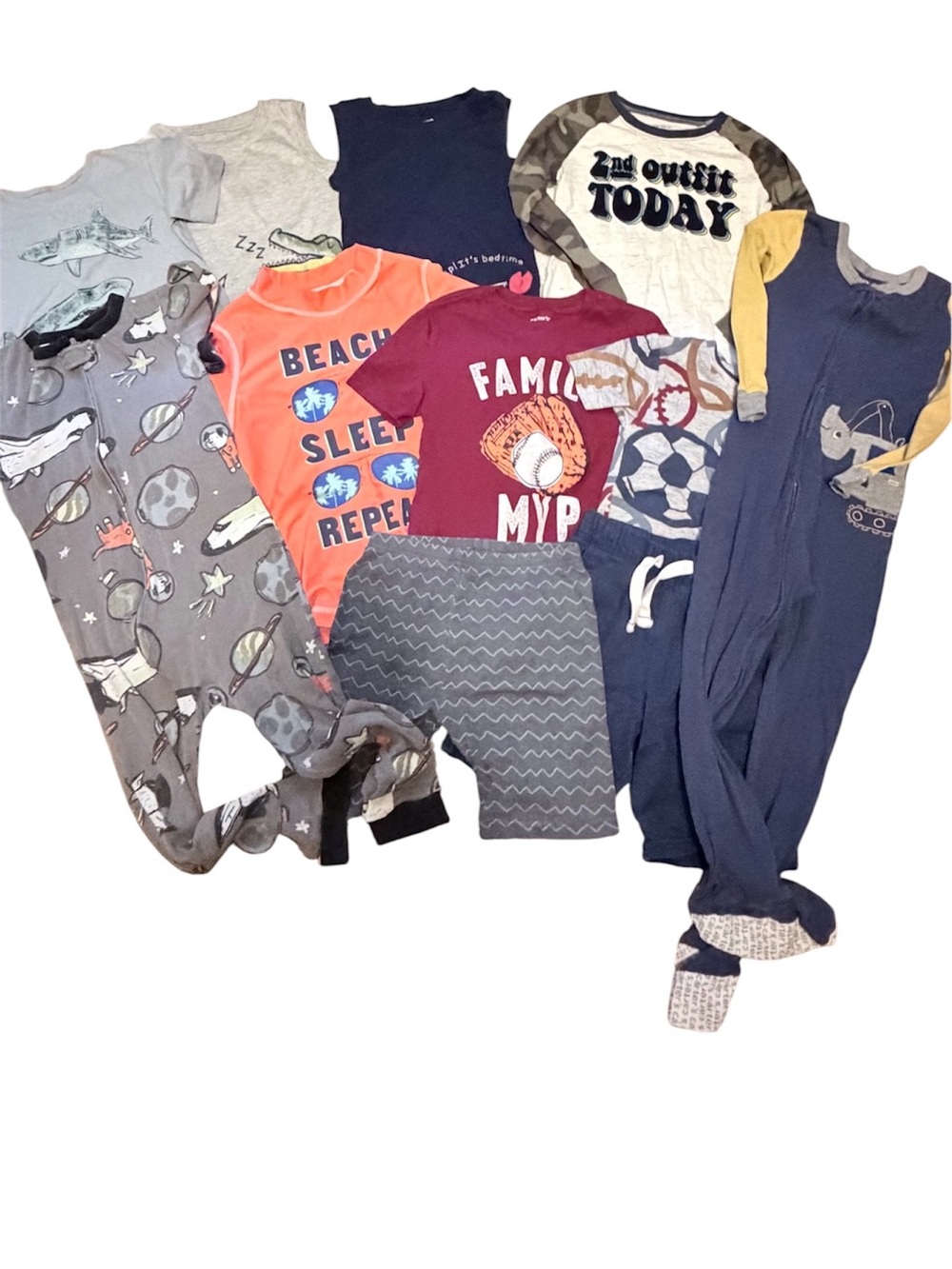 Carters Boys' 11-Piece Everyday Apparel, Swim & Sleepwear Mega-Bundle size 5T
